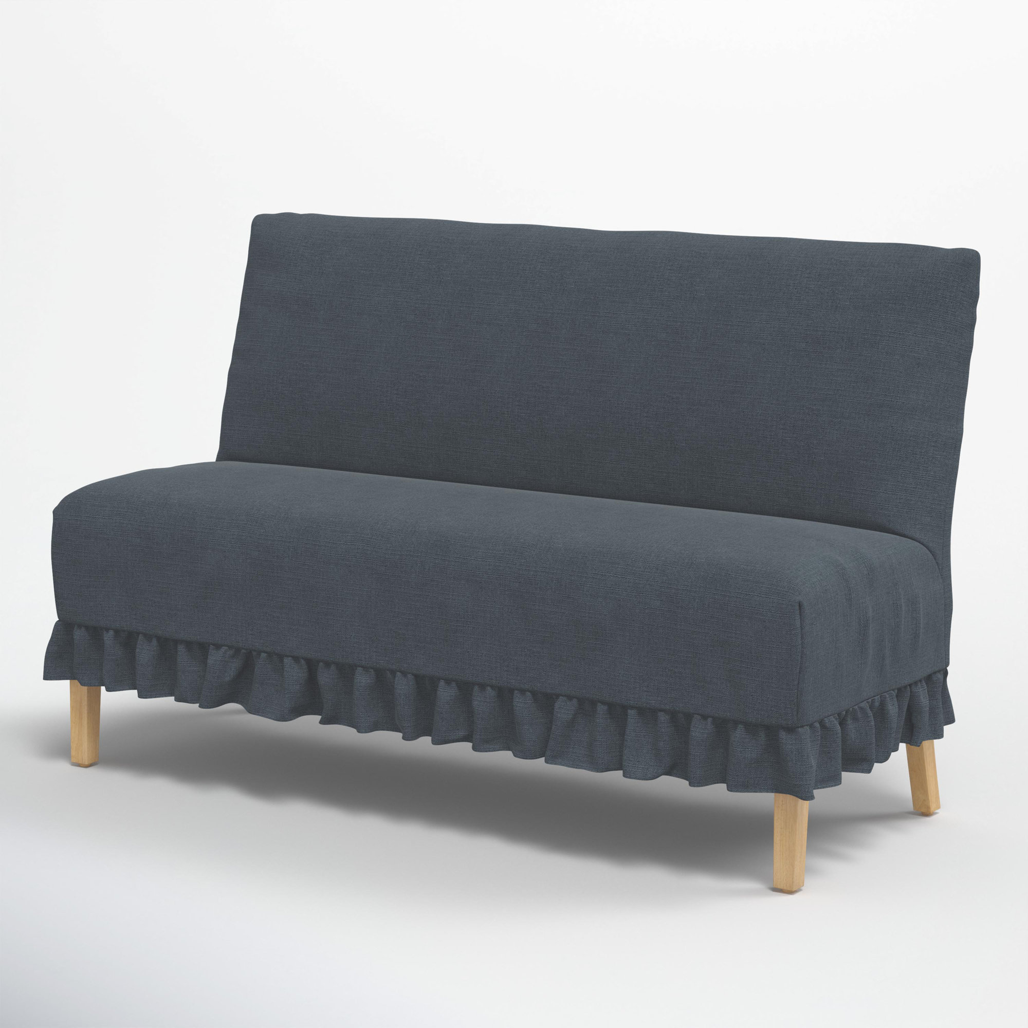 Maggie Slipcover Dining Banquette, Classic Navy Linen