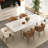 Expandable White Sintered Stone Dining Table And Chair Set-1702720407-1702720405
