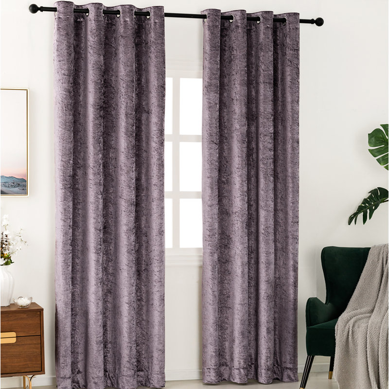 Allix Room Darkening Curtain Pair, Purple