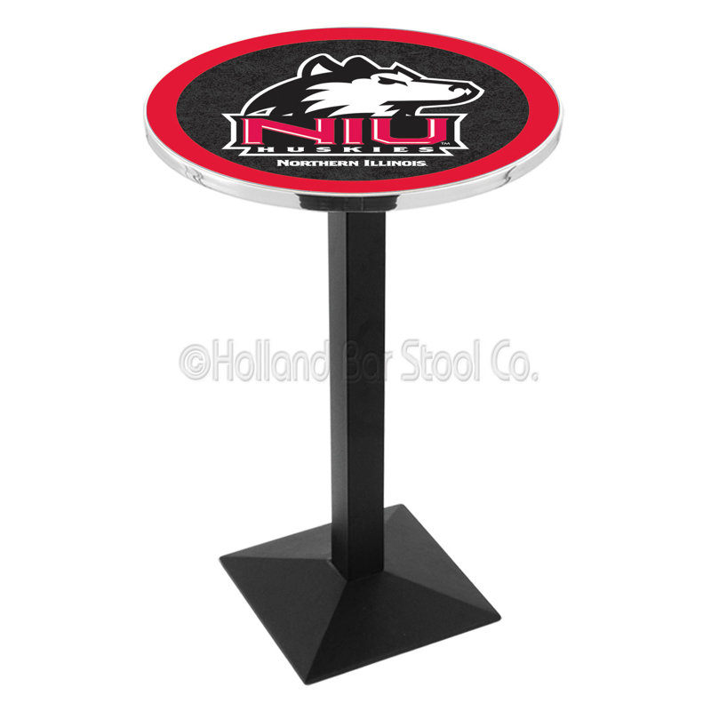 Round Metal Base Dining Table, Black Wrinkle, University of Northern Illinois