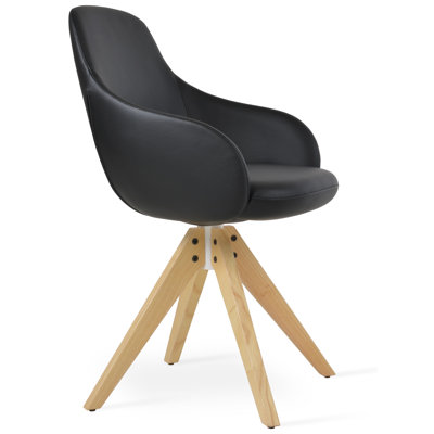 Chaise avec accoudoirs en bois Gazel