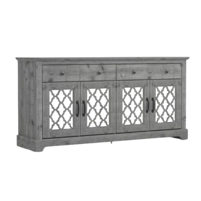 Chessani Transitional 2 Piece Sideboards Set, Mexican Gray