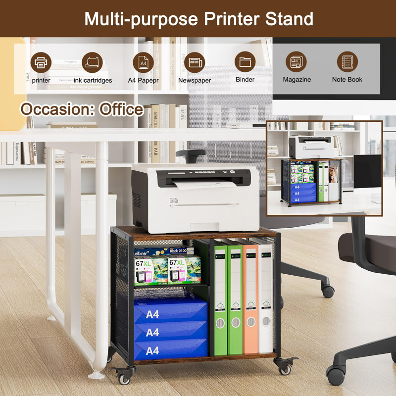35.5cm H x 44cm W Printer Stand