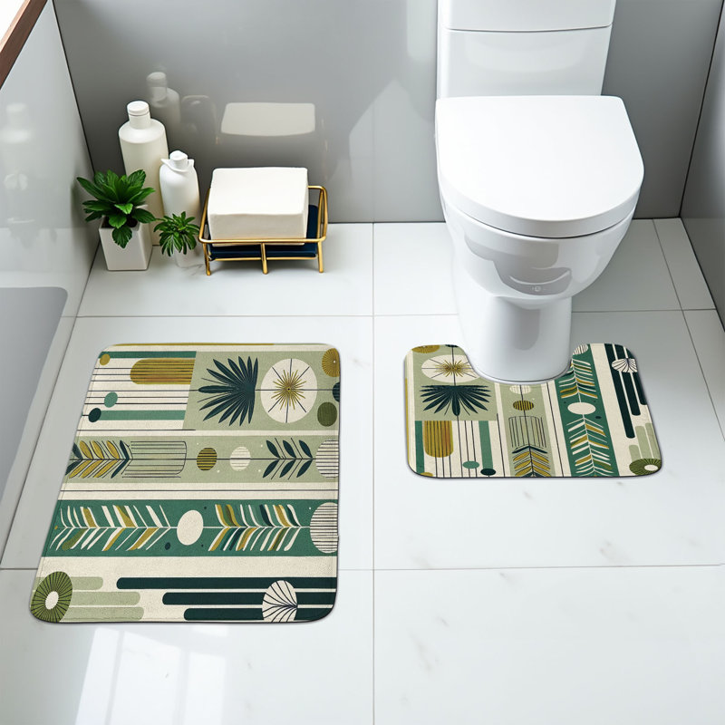  Ensemble de tapis de salle de bain Mid-Century 2 pièces