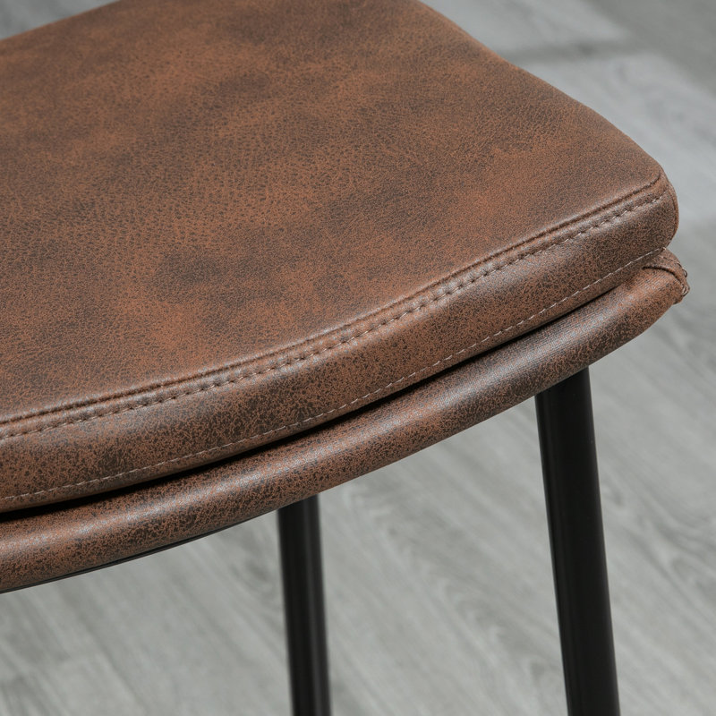 Hallettsville Upholstered Counter Stool with Metal Frame, Brown