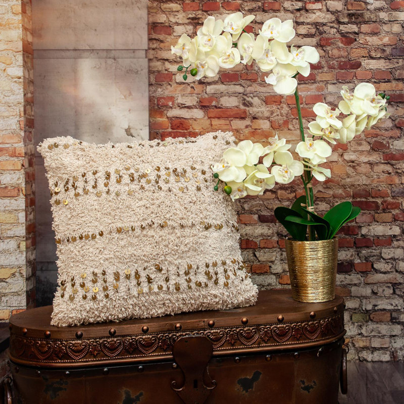 Boho Woven Shaggy Sequin Lumbar Pillow Boho Woven Shaggy Sequin Lumbar Pillow