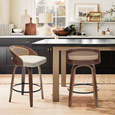 Leeana Swivel Faux Leather Counter & Bar Stool