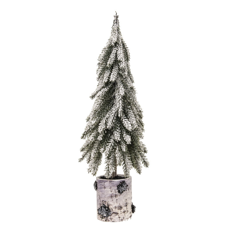 Faux Pine Tree in Pot, 16" H x 3.5" W x 3.5" D