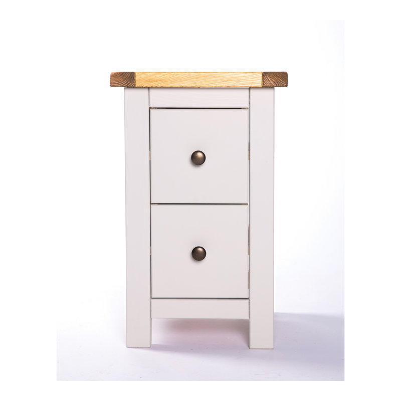 Aubusson 35cm W Bedside Table, Light Grey, Antique Brass
