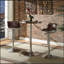 Table de bar à piédestal rétro en aluminium et brun
