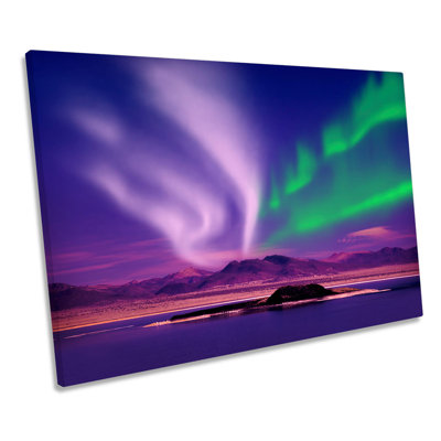 Space Northern Lights Night - Wrapped Canvas Art Prints