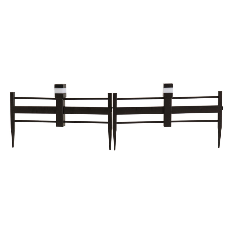 Clôture de bordure solaire Sunjoy Garden Fence, Brown