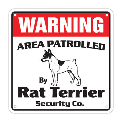 Enseigne de sécurité de RAT TERRIER surveillée par Pet Signs gardien de chien amateurs de chiens