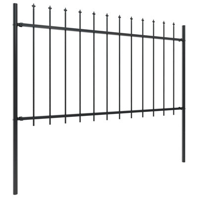 Caitie 100cm H x 40cm W Black Metal Border Fence