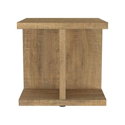Square Engineered Wood End Table In Mango