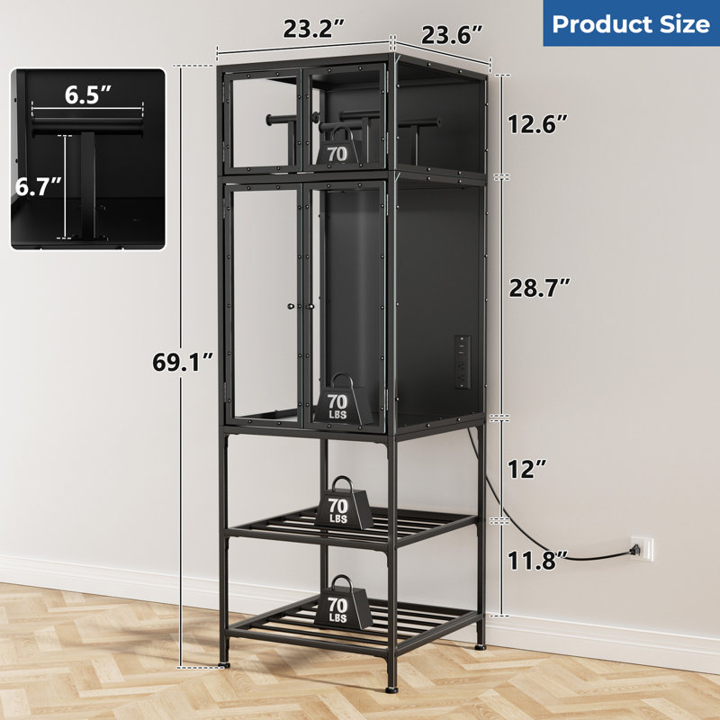 3d Printer Cabinet With Noise-reducing And Function, Double Layer Storage Rack, T-shaped Filament Bar For Office Organization Design,