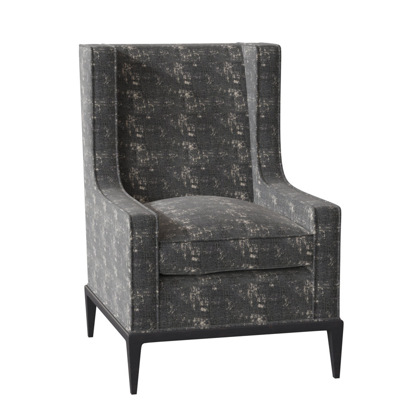 Claxton Wingback Chair, Filigree Ivory, Espresso