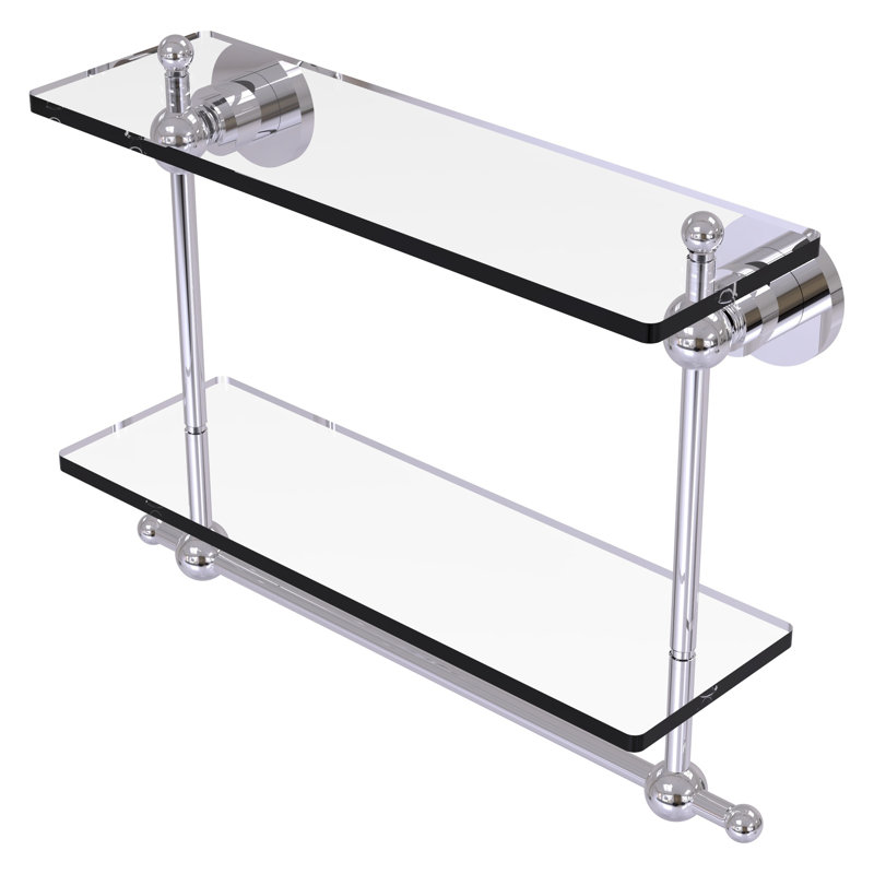 Lera 2 Piece Tiered Shelf with Towel Bar, Polished Chrome
