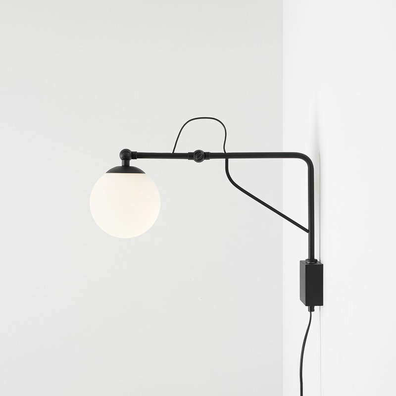 Balin Steel Swing Arm Sconce, 29cm H x 14cm W x 50cm D