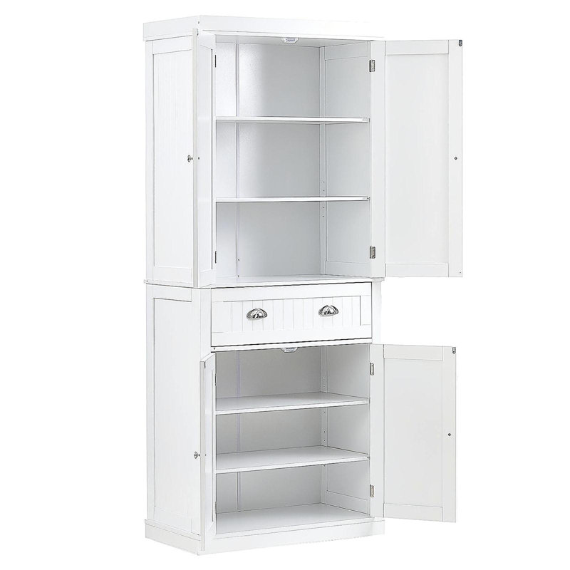 Armoire de rangement pour garde-manger de 72 po, armoires utilitaires autoportantes avec portes, tiroir et 3 tablettes réglables, garde-manger haut