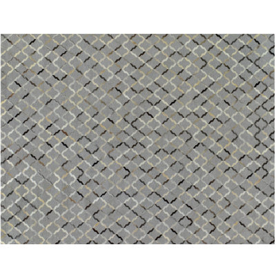 Cowhide Geometric Area Rug in Gray