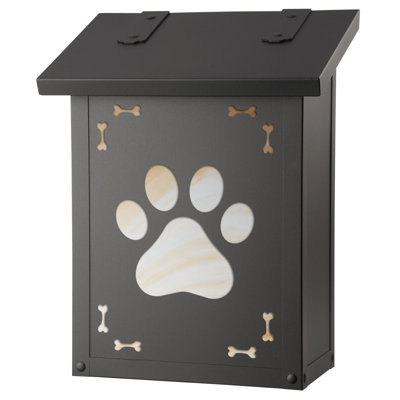 Dog Paw Brass Wall Mounted Mailbox