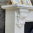 Beige Solid Wood Electric Fireplace