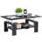 Rectangular Tempered Glass Coffee Table with Shelf-1450897545-1450897550