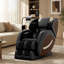 Fauteuil de massage inclinable de 28,53 po de largeur, finition noire, système de pression d'air complet en similicuir-380836962