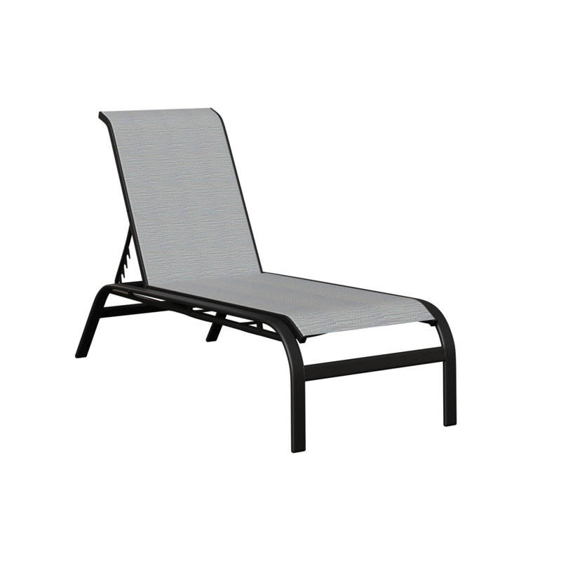 Méridienne berline en aluminium noir mat Berlin Cane, Gris clair, Noir mat