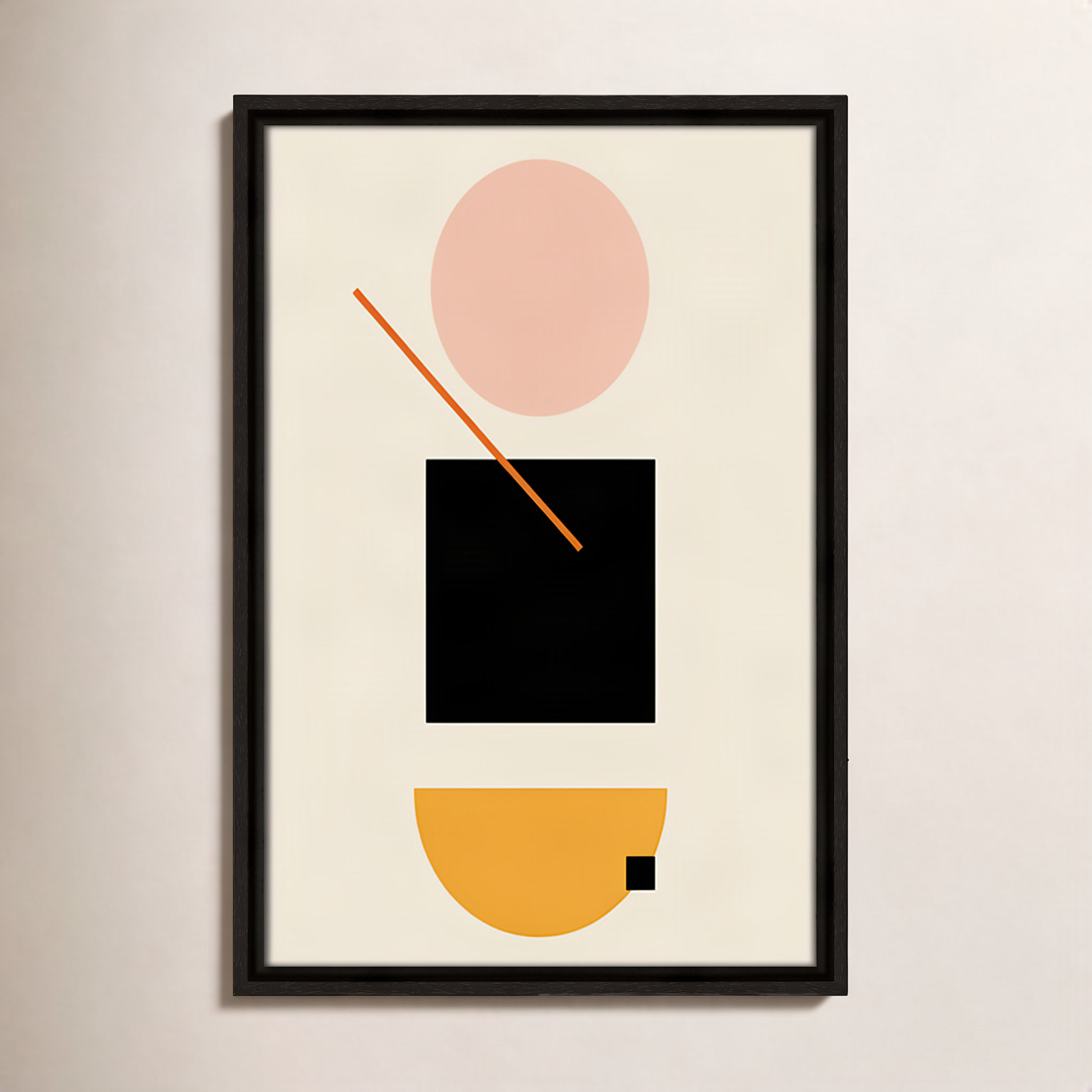 Simple Shapes Print, 19.5" H x 13.5" W x 2" D, Espresso Framed