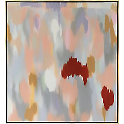 Coral, Silver, Taupe, Orange, and Gray II Framed Painting Canvas