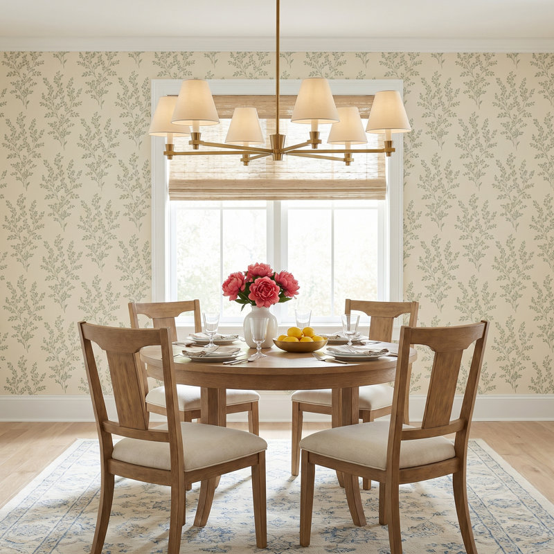 Selene 6 - Light Steel Dimmable Chandelier, Burnished Brass