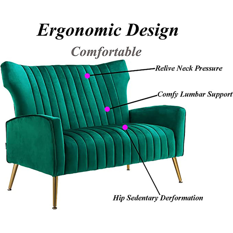 Launius Velvet Armchair, Green Velvet