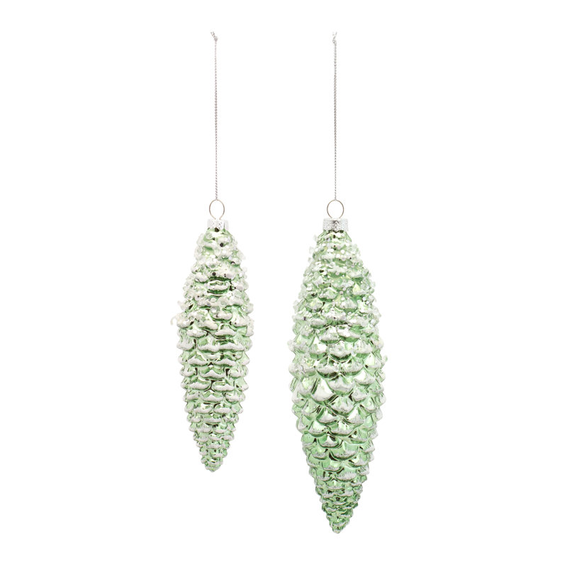Ensemble d'ornement 12 pièces 12 pièces, H 9 po x l 2,5 po x P 2,5 po, Vert