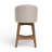 Viola Counter Height Swivel Counter Stools, 24" H Seat Height Upholstered Performance Fabric Counter Stools, Barstools Cream, Walnut Finish Solidwood Frame