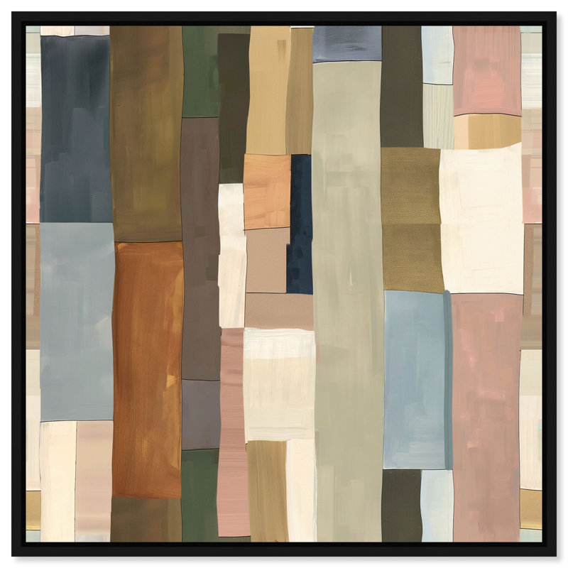 Woven Earthscape Canvas Abstract Print by Oliver Gal, Black Frame, 12 x 12, 21"H x 21"W, Black Frame