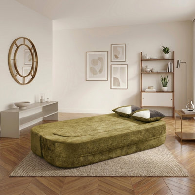 Canapé-lit convertible 78,74 po - Canapé moderne sans os, tissu moelleux, mousse haute densité, sans assemblage, oreillers