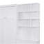 Lit escamotable double avec plusieurs tablettes de rangement et une armoire, blanc