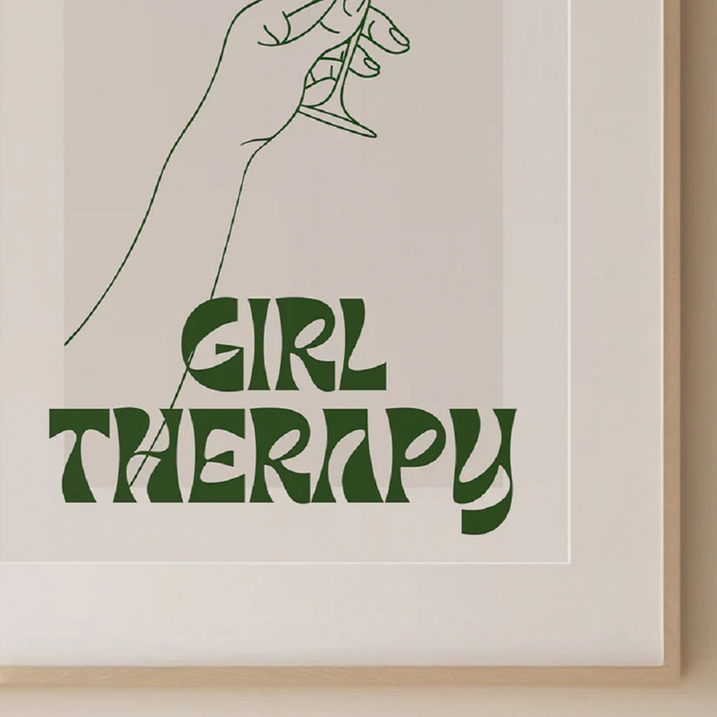 Girl Therapy Print, 30cm H x 21cm W