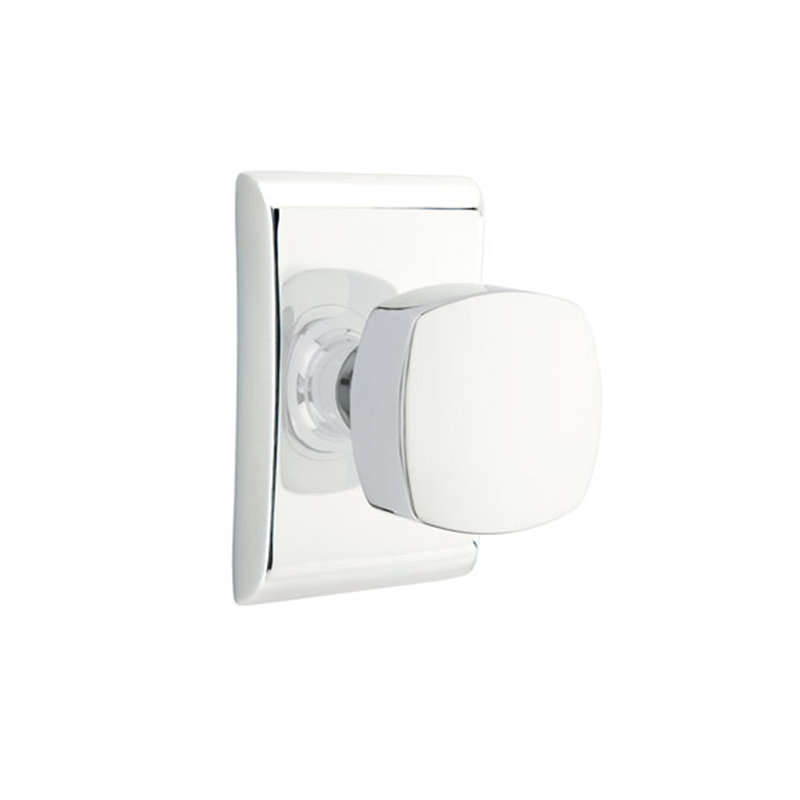 Double Dummy Freestone Knob with Neos Rosette, Polished Chrome