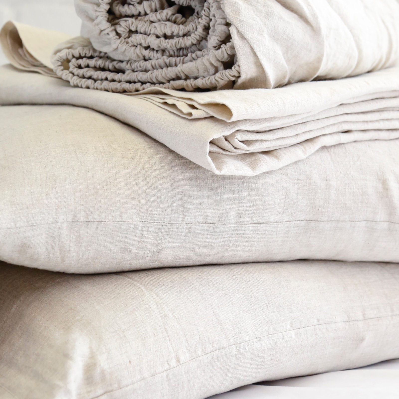 100% Linen Sheet Set, Flax, Twin