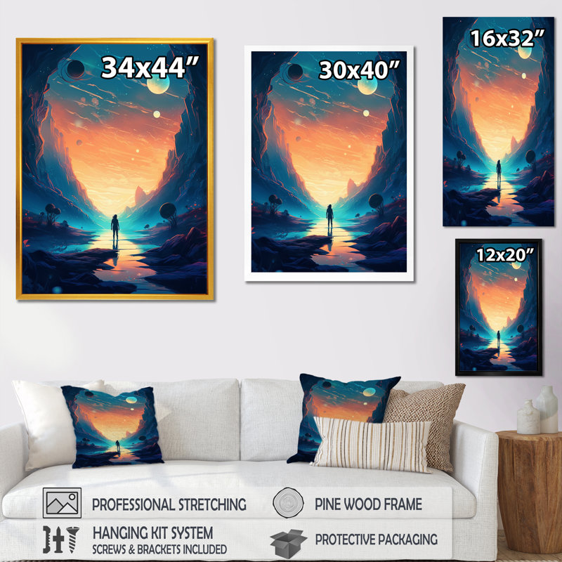 Imagine Space IV - Impression, Cadre simple noir, H 20 po x l 12 po x P 1 po