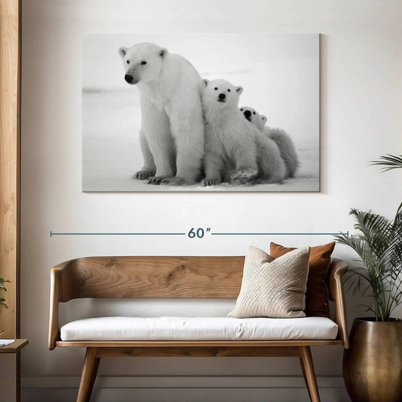Famille d'ours polaires Brampt, H 32 po x l 48 po