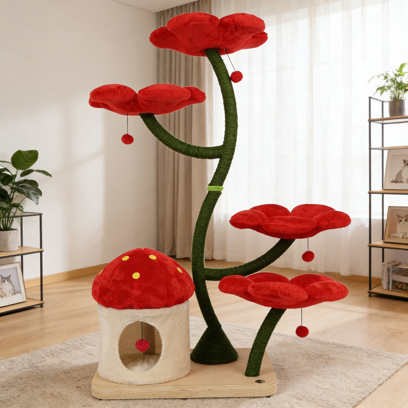 Simple and Creative Red Cat Climbing Frame