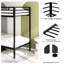 Lit simple en métal au-dessus d'un lit superposé noir - Espace, bruit, s'adapte aux matelas standard, installation rapide, réversible, sécurité idéale pour les petites pièces, installation silencieuse