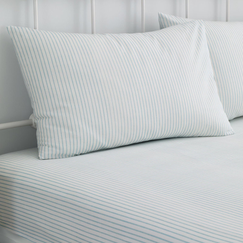 Finlay Stripe Fitted Bed Sheet Set Blue, Single (3')