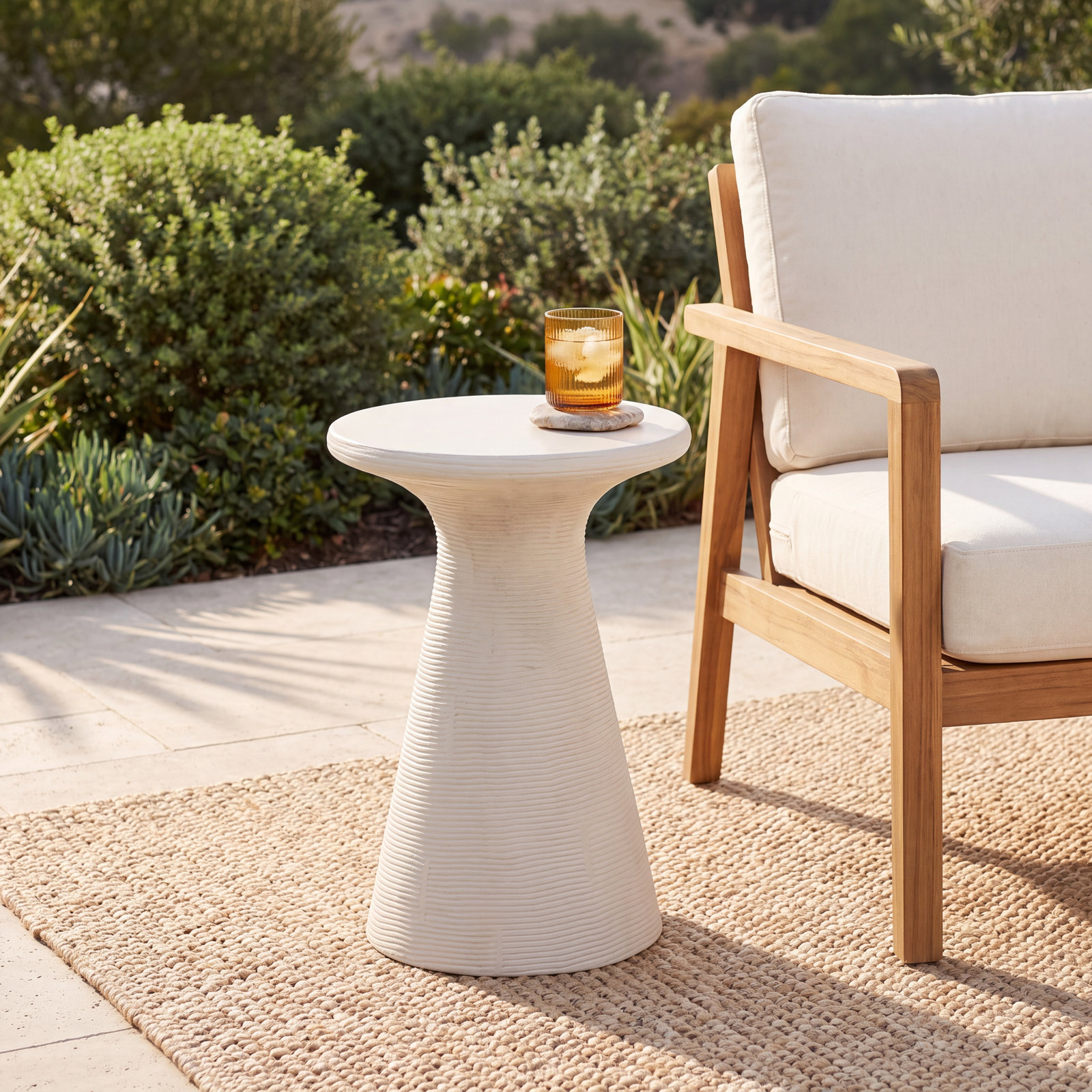 Fania Patio Side Table, 19.5" H x 14" W x 14" L