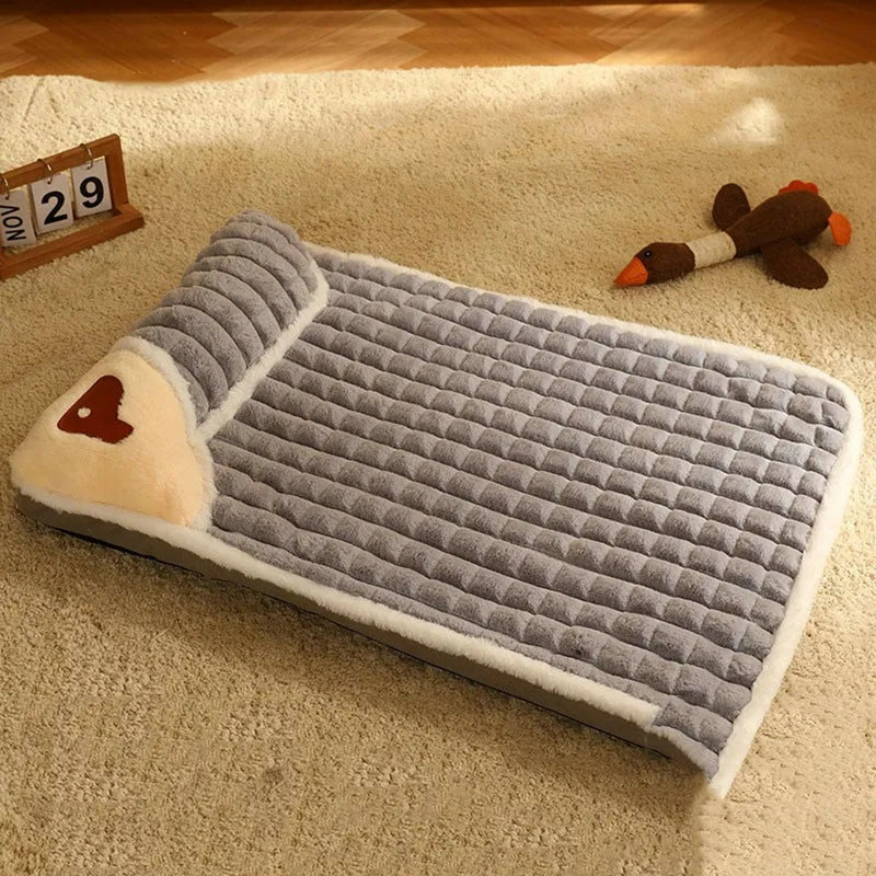 Matelas de lit moelleux lavable pour chien, Brun clair, L 23,60 po x P 15,7 po x H 4,7 po, Petit (11 à 25 lb)