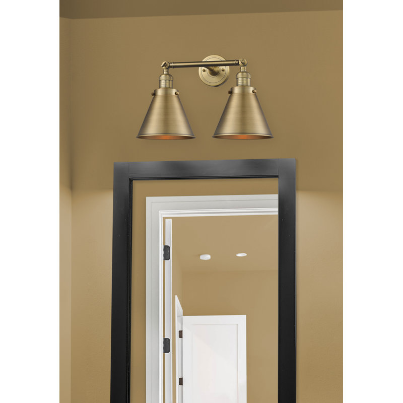 Éclairage pour salle de bain à 2 lumières à intensité variable Donovan, DEL, Laiton brossé, Laiton brossé